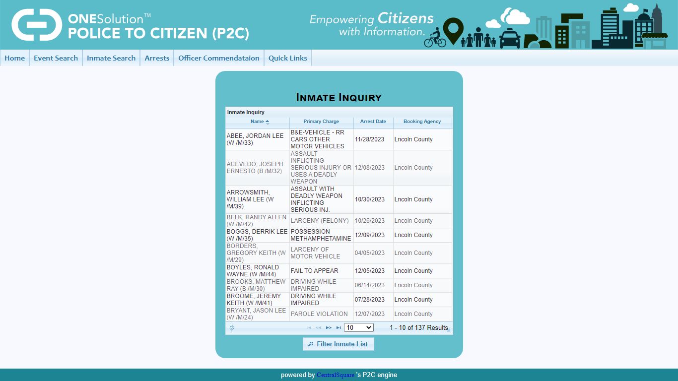Lincoln County Sheriffs Office P2C